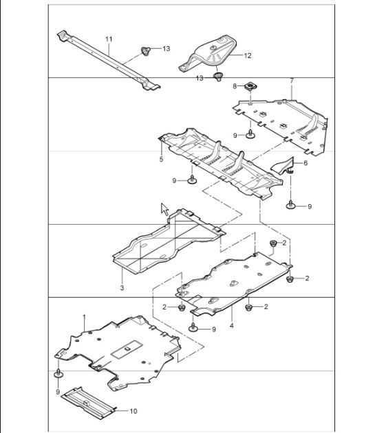linings underbody 997.1 TURBO 2007-09
