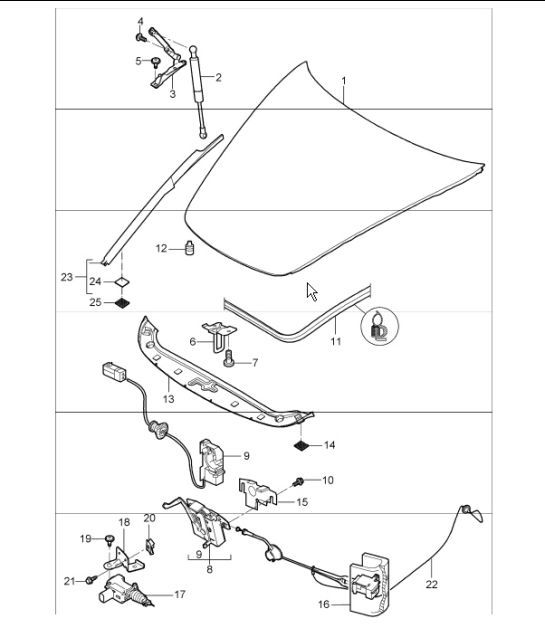 Diagram 803-00 Porsche 997 (911) MK1 2005-2008 Body