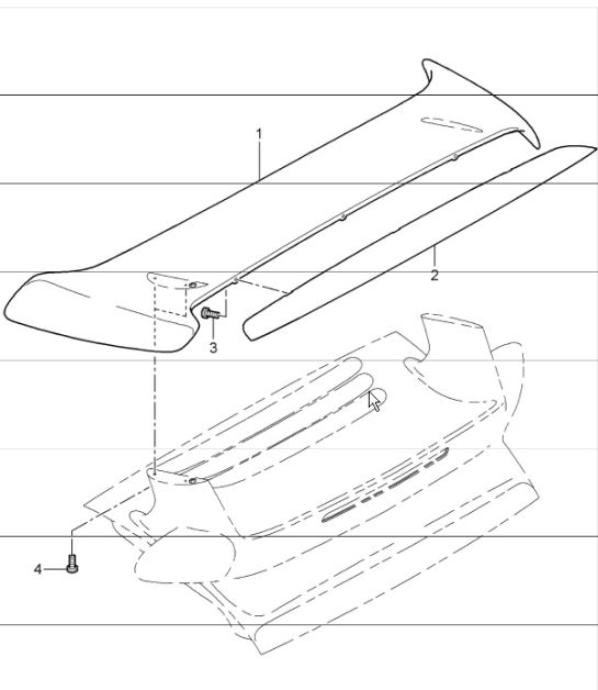 rear spoiler 997.1 GT2 2007-09