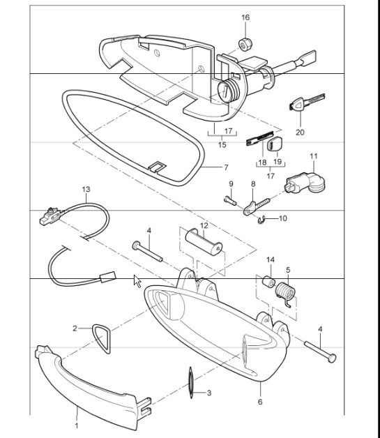 door handle 997.1 TURBO 2007-09