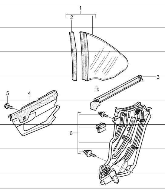 rear window 997.1 TURBO CABRIO 2007-09
