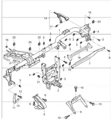 retaining frame dashboard 997.1 TURBO 2007-09