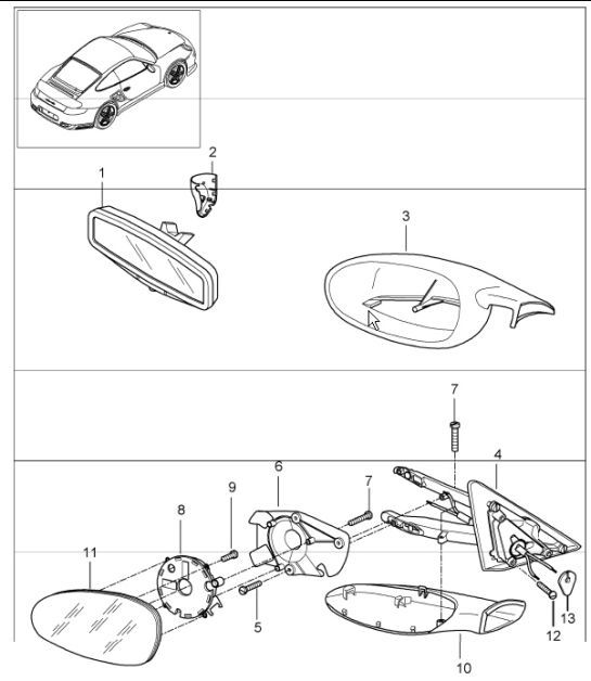 Diagram 809-10 Porsche 958 Cayenne V6 3.6L Petrol (300Hp) 2010-17 Body