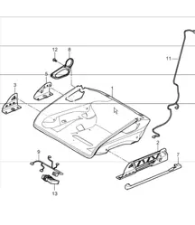bucket seat, collapsible, seat adjuster and accessories 997.1 GT2 2008 ONWARDS