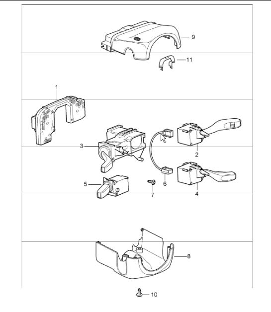 steering column switch 997.1 TURBO 2007-09