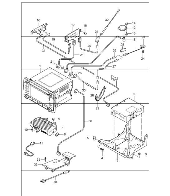 Diagram 911-01 Porsche Boxster 718 (982) 2017>> Electrical equipment