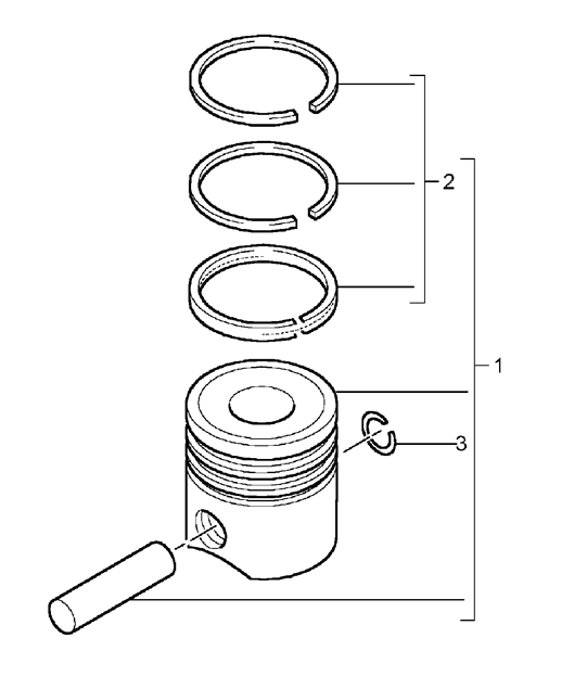 Piston, piston rings - M02.2Y - 955 Cayenne 2004>>