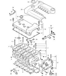 Cylinder head / cylinder head cover / engine cover - M02.2Y - 955 Cayenne 2004>>