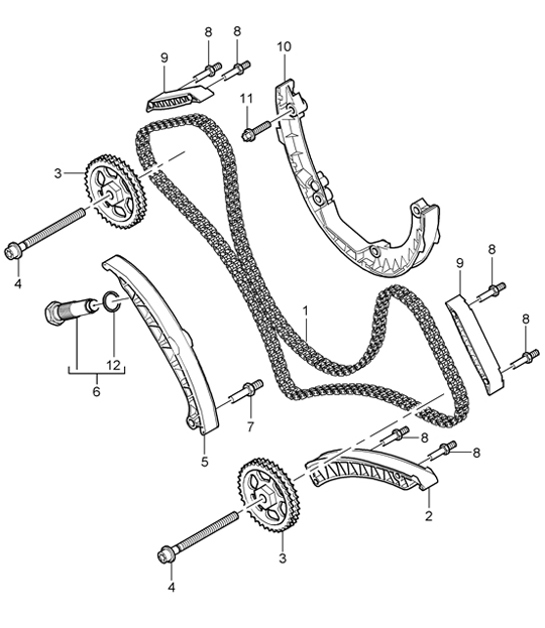 Diagram 103-15 Porsche Cayman 718C (982C) 2017>> Engine