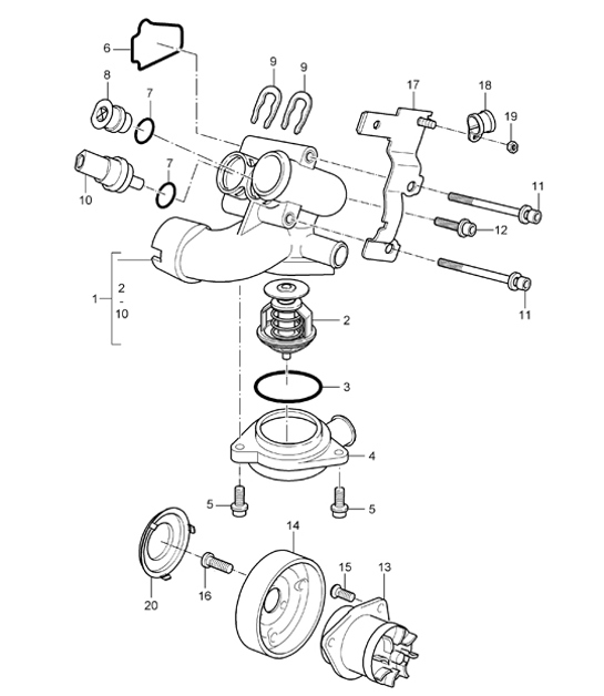 Diagram 105-02 Porsche Macan (95B) MK1 (2014-2018) Engine