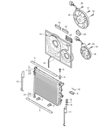 Water cooling 3 / radiator - IT90/T91 IT31 - 955 Cayenne 2003-06