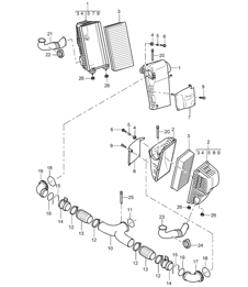 Air cleaner system - IT91 - 955 Cayenne 2003-06