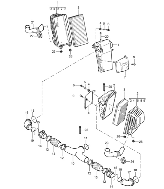 Diagram 106-00 Porsche Cayenne 9PA (955) 2003-2006 Engine