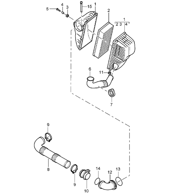 Air cleaner system simple - ID9J - 955 Cayenne 2004>>
