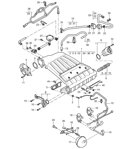 Diagram 107-02 Porsche Cayman 718 2.0L PDK (300Bhp) Motor