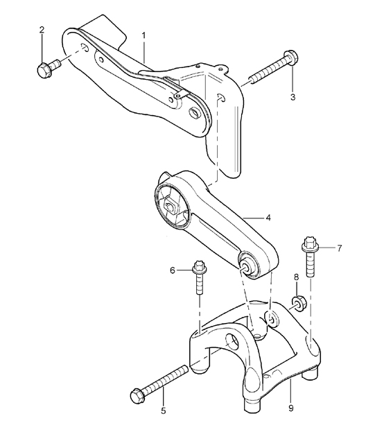 Engine suspension upper - M48.00 / M48.50 - 955 Cayenne 2003-06