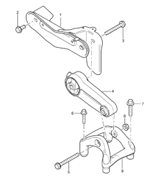 Engine suspension upper - M48.00 / M48.50 - 955 Cayenne 2003-06