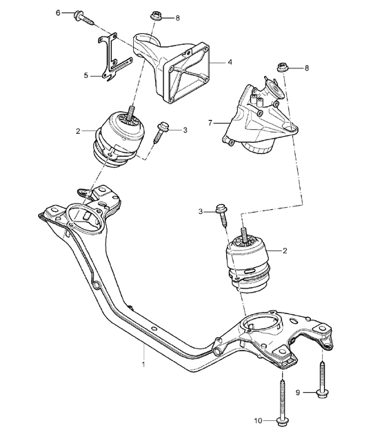 Engine suspension lower - M02.2Y - 955 Cayenne 2004>>