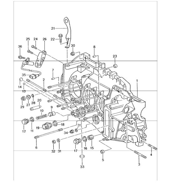 crankcase left 996 GT3-1  M96.76 2000-01 and 996 GT3-1/GT3 RS M96.79 2004-05