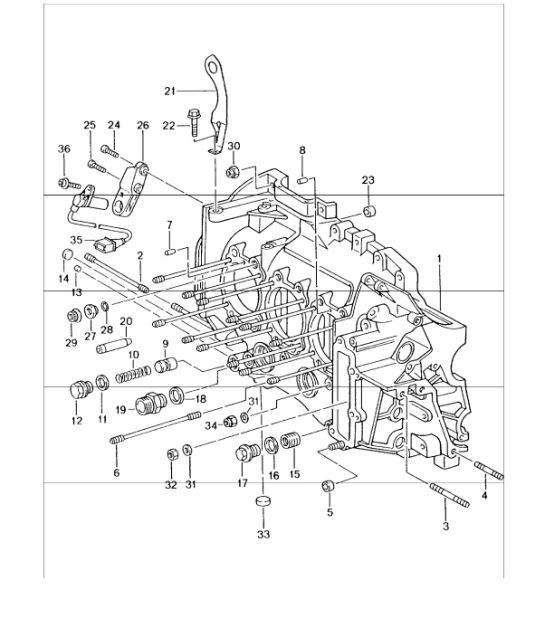 crankcase left 996 GT3-1  M96.76 2000-01 and 996 GT3-1/GT3 RS M96.79 2004-05