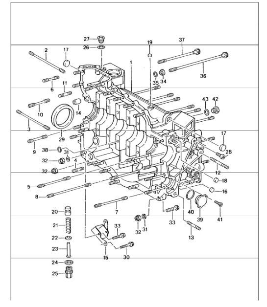 crankcase right 996 GT3-1  M96.76 2000-01 and 996 GT3-1/GT3 RS M96.79 2004-05