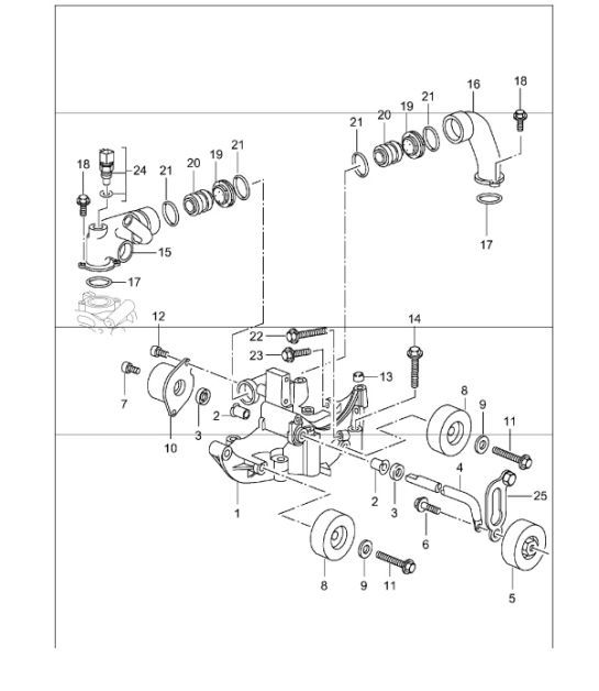 Diagram 101-15 Porsche Boxster 981 2.7L 2012-16 Motore