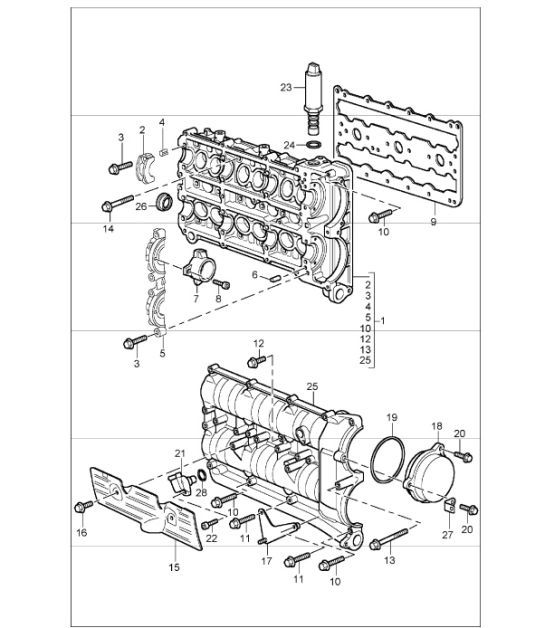 Diagram 103-10 Porsche Cayman 718 2.0L Manual (300Bhp) Motor