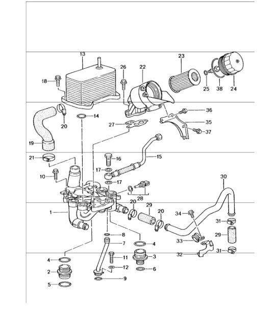 oil filter bracket 996 GT3-1 M96.76 2000-01 and 996 GT3-1/GT3 RS M96.79 2004-05