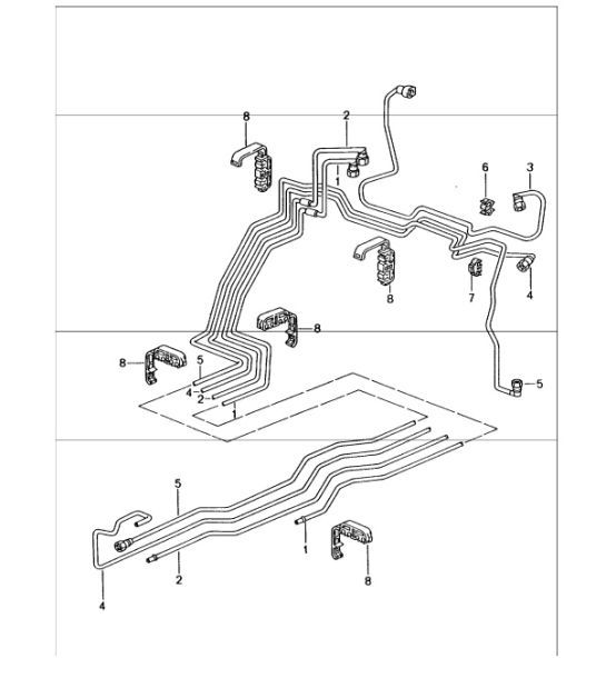 Diagram 201-05 Porsche 997 (911) MK1 2005-2008 Fuel System, Exhaust System