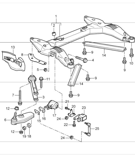 cross member wishbone 996 GT3-1 1999-05