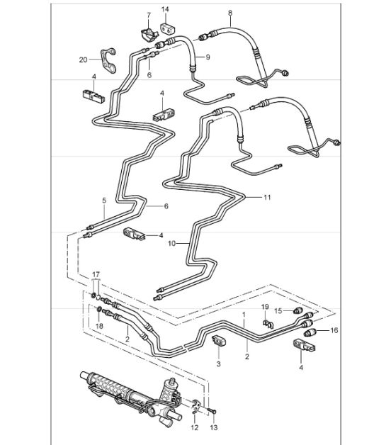 power steering lines 996 GT3-1 1999-05