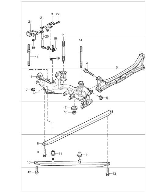 rear axle, side section, bracket 996 GT3-1 1999-05