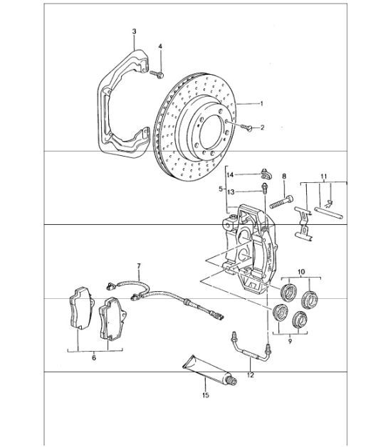 Diagram 603-00 Porsche Boxster S 986 3.2L 2003-04 车轮、制动器