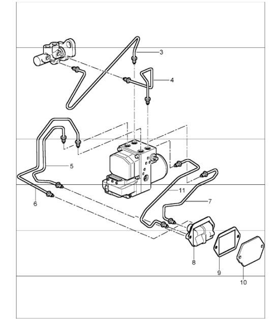 brake lines body front section 996 GT3-1 1999-05