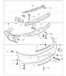 bumper rear 996 GT3-1 1999-05