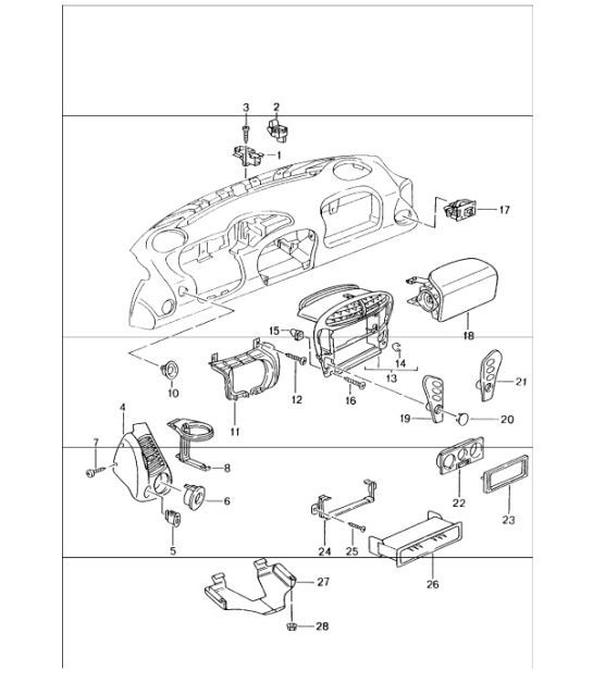 accessories dashboard trim 996 GT3-1 UPTO 2001