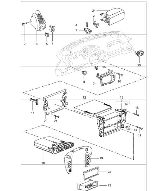 accessories dashboard trim 996 GT3-1 2002 ONWARDS