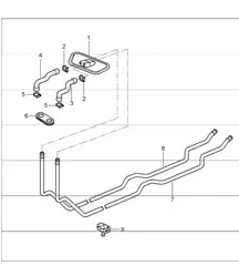 heating system 1 - feed line, return line for 996 GT3-1 1999-05