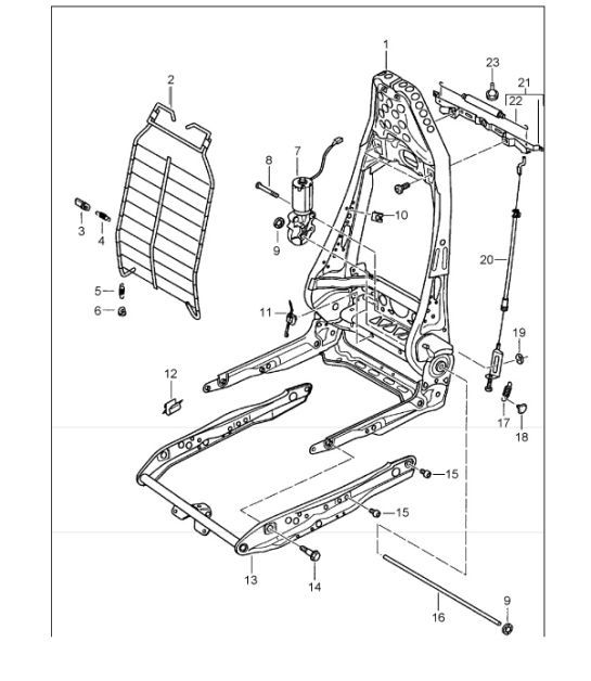 backrest frame, seat frame, sports seat 996 GT3-1 1999-05
