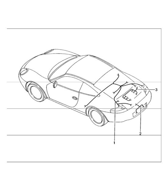 wiring harnesses: rear end license plate, light, engine, repair kit anti-lock brake system, brake pad wear indicator, rear axle for 996 GT3-1 1999-05