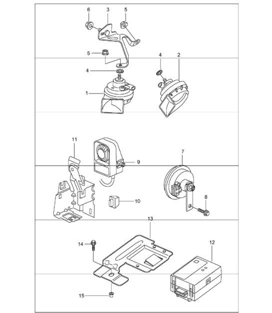 fanfare horn alarm system for 996 GT3-1 M536 (Alarm siren and tilt sensor) 199-05
