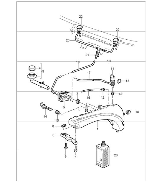windscreen washer system 996 GT3-1 1999-05