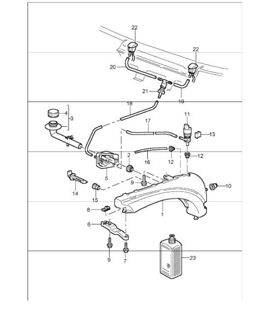 windscreen washer system 996 GT3-1 1999-05
