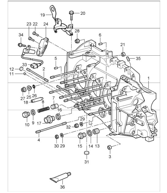 crankcase left 997 GT3 / GT3 RS M97.77 2010-11 and 997 GT3 RS 4.0 M97.74 2011