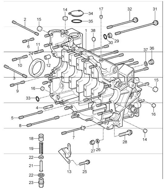 Diagram 101-10 Porsche 996 (911) (1997-2005) Engine