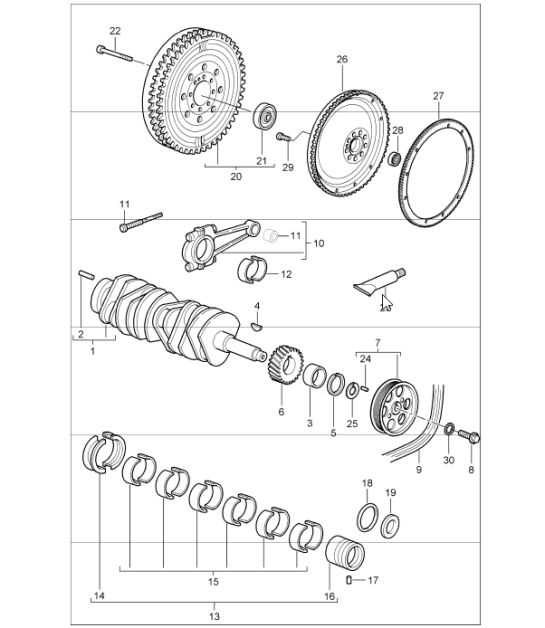 crankshaft 997 GT3 / GT3 RS M97.77 2010-11 and 997 GT3 RS 4.0 M97.74 2011