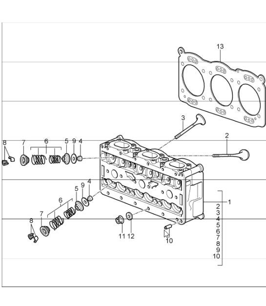 Diagram 103-00 Porsche 997 MKII Carrera C4 3.6L 2009-12 Engine