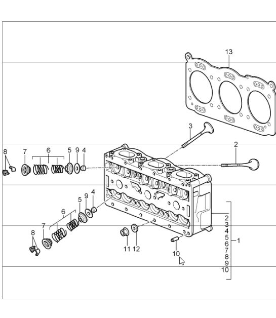 cylinder head 997 GT3 / GT3 RS M97.77 2010-11 and 997 GT3 RS 4.0 M97.74 2011