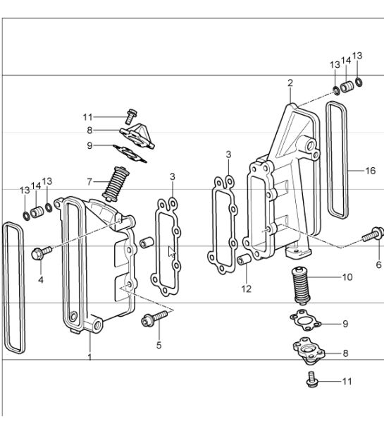 chain case and chain adjuster 997 GT3 / GT3 RS M97.77 2010-11 and 997 GT3 RS 4.0 M97.74 2011