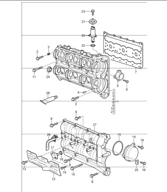 camshaft housing 997 GT3 / GT3 RS M97.77 2010-11 and 997 GT3 RS 4.0 M97.74 2011
